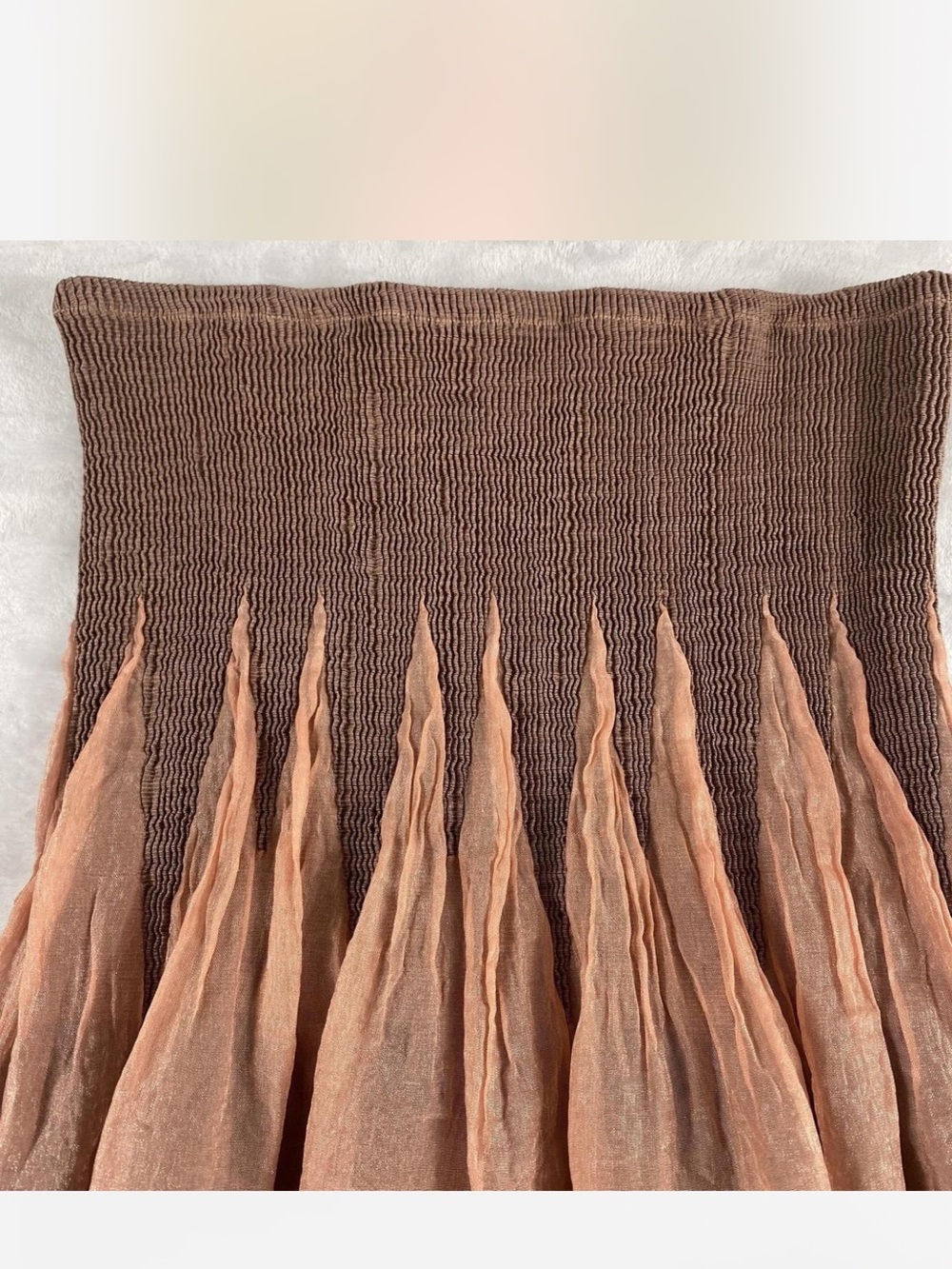Lot of 2 Anthropologie lapis convertible smocked maxi skirts pre owned - Picture 3 of 8